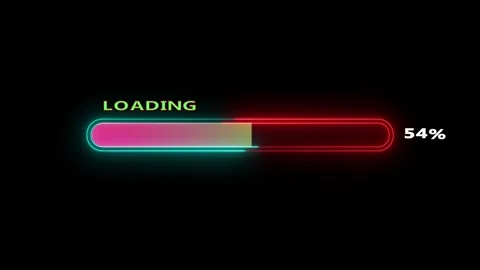 Neon loading bar animation progress bar Stock Footage 328385902