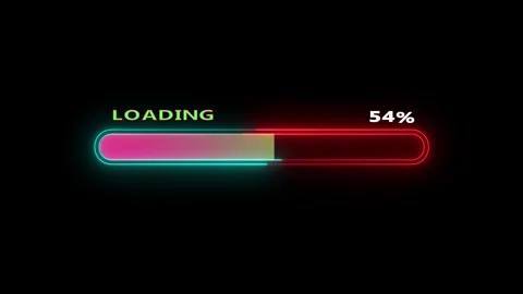 Neon loading bar progress animation clip Stock Footage 328385897