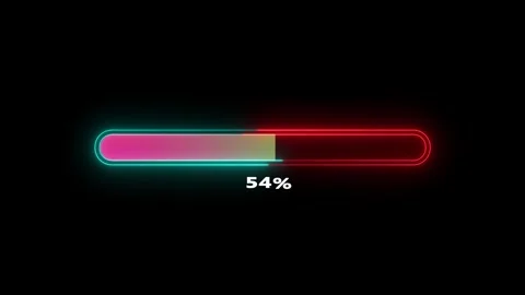 Neon loading bar progress neon animation Stock Footage 328385403