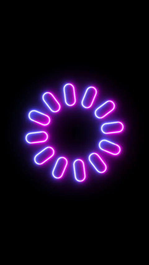 Neon loading on black background Stock Footage 305992285