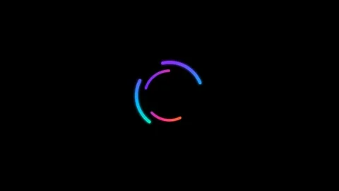 Neon loading circle animation with glowing colorful curved segments spinnin.. Stock Footage 346440219