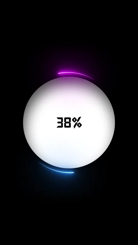 Neon loading circle animation vertical video sixteen percent progress bar h.. Vídeo Stock 321722352