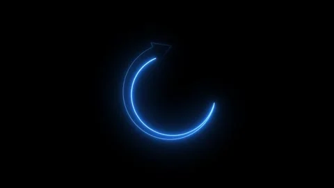 Neon loading circle icon animated video Stock Footage 307959315