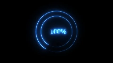 Neon Loading circle icon animated video Stock Footage 308358618