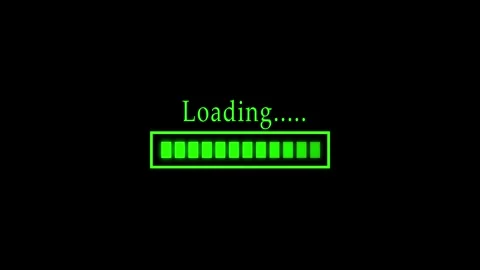 Neon loading indicator shows system update. Neon loading indicator glows. T.. Stockbeeldmateriaal 336896377