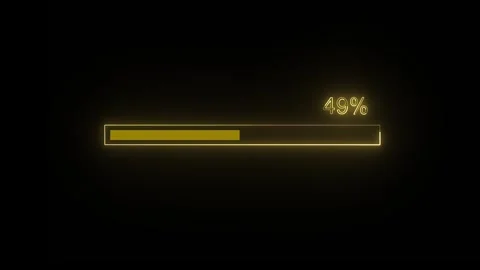 Neon loading progress bar animation with changing colors from red to green Stock Footage 336743270