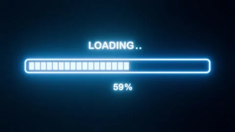 Neon loading progress bar animation Vídeo Stock 347723020