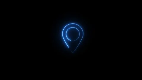 Neon Location icon animated video Stock Footage 290409210