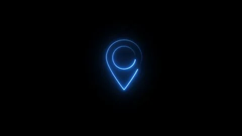 Neon Location icon animated video Stock Footage 290409218