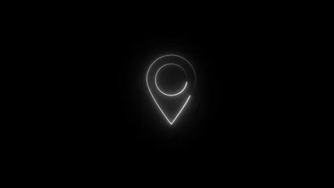 Neon Location icon animated video Stock Footage 290409223