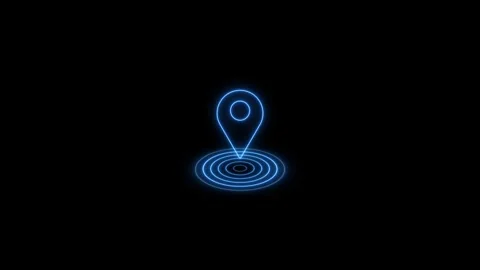 Neon Location map pin pointer on GPS Map tracker concept. Stock Footage 293482990