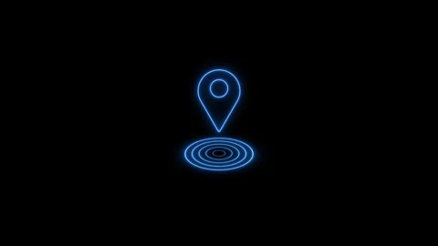 Neon Location map pin pointer on GPS Map tracker concept. Stock Footage 293482991
