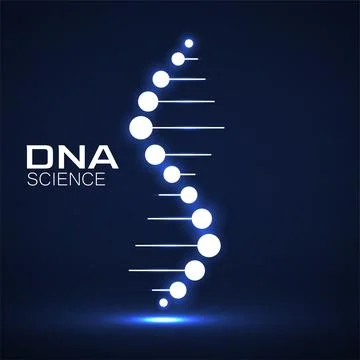 Neon logo Dna. Vector template for science and medicine Illustration