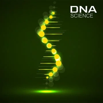 Neon logo Dna. Vector template for science and medicine Stock Illustration