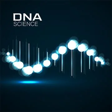 Neon logo Dna. Vector template for science and medicine Illustration