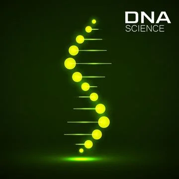 Neon logo Dna. Vector template for science and medicine Illustration