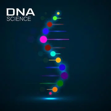Neon logo Dna. Vector template for science and medicine Stock Illustration