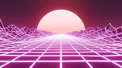 Neon Loop Cyberpunk Synthpop Glowing Futuristic Road Video stock 113864808