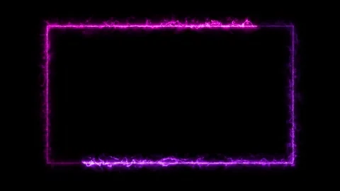 Neon looped light frame for game streaming video on a transparent background. Ne Stock Footage 312758854