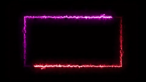 Neon looped light thunder frame animation isolated on black background Stock Footage 325616380