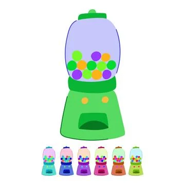 Neon lotto ball machine vector cartoon graphic Stock Illustration