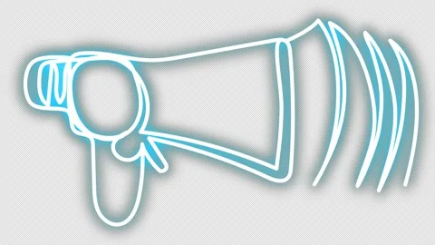 Neon loudspeaker in one line. Stock Footage 174871389