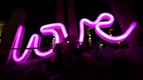 Neon Love Lights Stock Footage 138735314