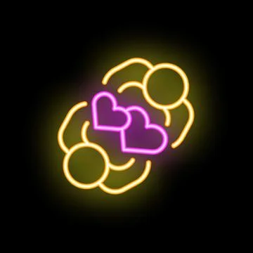 Neon love sign representing two people falling in love Stock Illustration