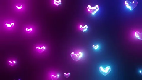 Neon low poly hearts Stock Footage 147116247