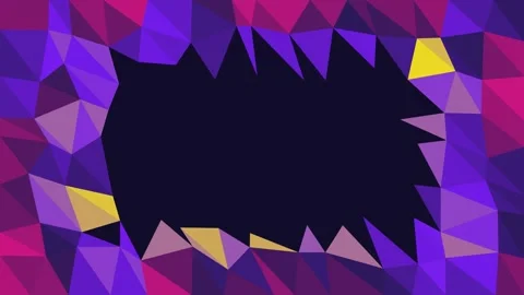 Neon low poly triangle border with shifting colors around empty center Stock-Footage 348297292