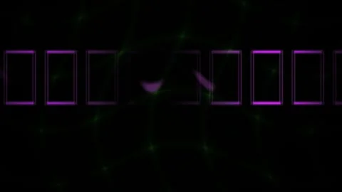 Neon Magenta Rectangles Scrolling over Green Grid on Dark Background Stock Footage 343738072