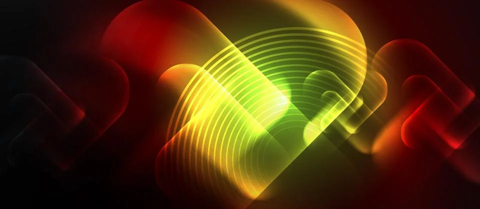 Neon magic light design. Vector Illustration For Wallpaper, Banner, Background Stock Illustration