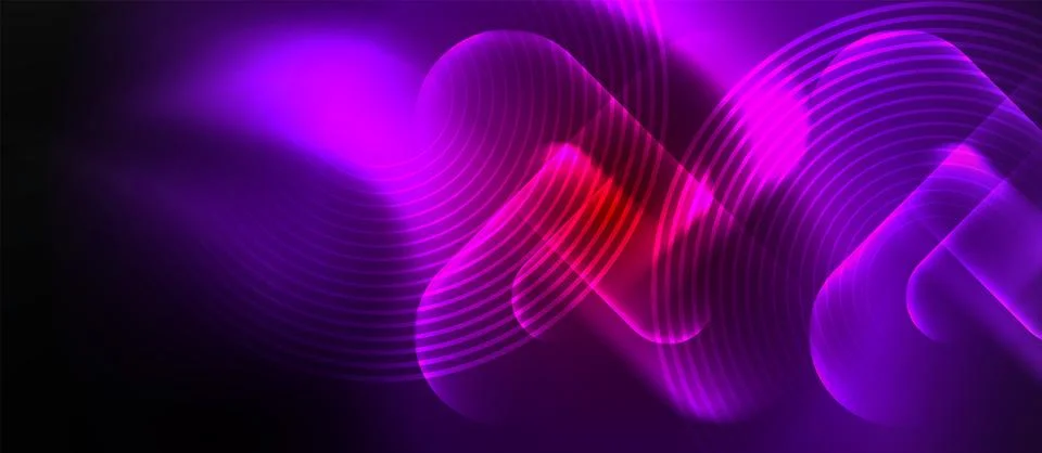 Neon magic light design. Vector Illustration For Wallpaper, Banner, Background Stock Illustration