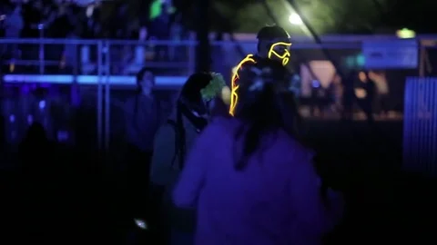 Neon man Stock Footage 77044636