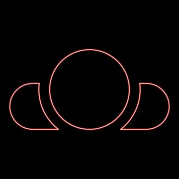 Neon man lying on back View head shoulders red color vector illustration im.. Stock Illustration