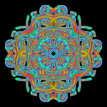 Neon mandala Stock Illustration