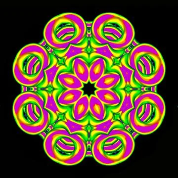 Neon mandala Stock Illustration