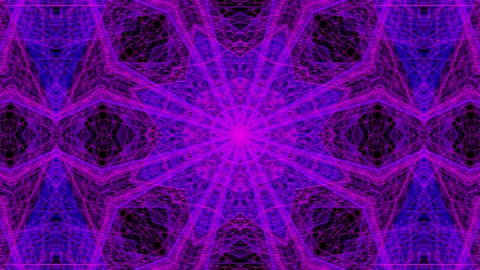 Neon Mandala Kaleidoscope pattern background Stock Footage 134707847