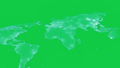 Neon map on pulses tilting nodes growing mesh turning cyan showing data on Stock Footage 348242127
