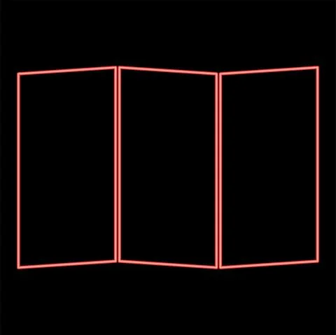 Neon map red color vector illustration flat style image Illustrazione stock