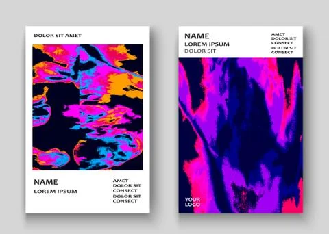 Neon marble texture explosion paint splatter artistic cover fram Illustrazione stock