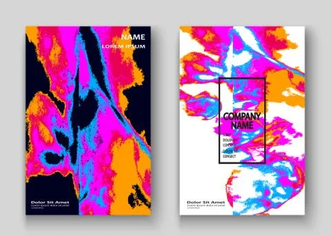 Neon marble texture explosion paint splatter artistic cover fram Stock Illustration