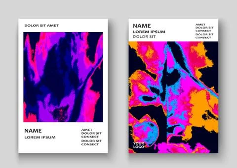 Neon marble texture explosion paint splatter artistic cover fram Illustrazione stock