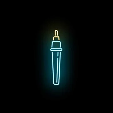 Neon marker pen highlighting glowing icon concept Stock Illustration