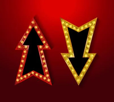 Neon marquee, vector retro arrow sign Stock Illustration