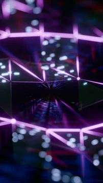 Neon Matrix: A Digital Odyssey into the Luminous Virtual Abyss. Stock Illustration