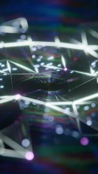 Neon Matrix: A Digital Odyssey into the Luminous Virtual Abyss. Stock Illustration