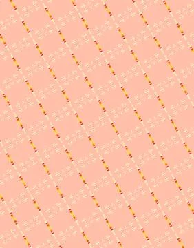 Neon mellow sunset building-shape surface pattern tile pattern with pale su.. Stock Illustration