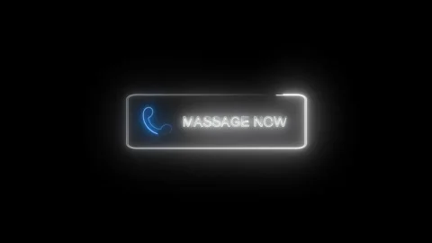Neon message now button with phone icon symbol. Neon message now button for.. Stock Footage 337814819