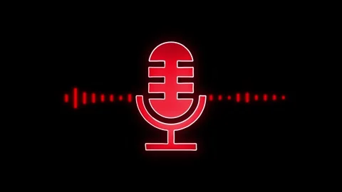 Neon mic icon animation, flickering emergence and fading. Glowing neon micr.. Stock Footage 299566958